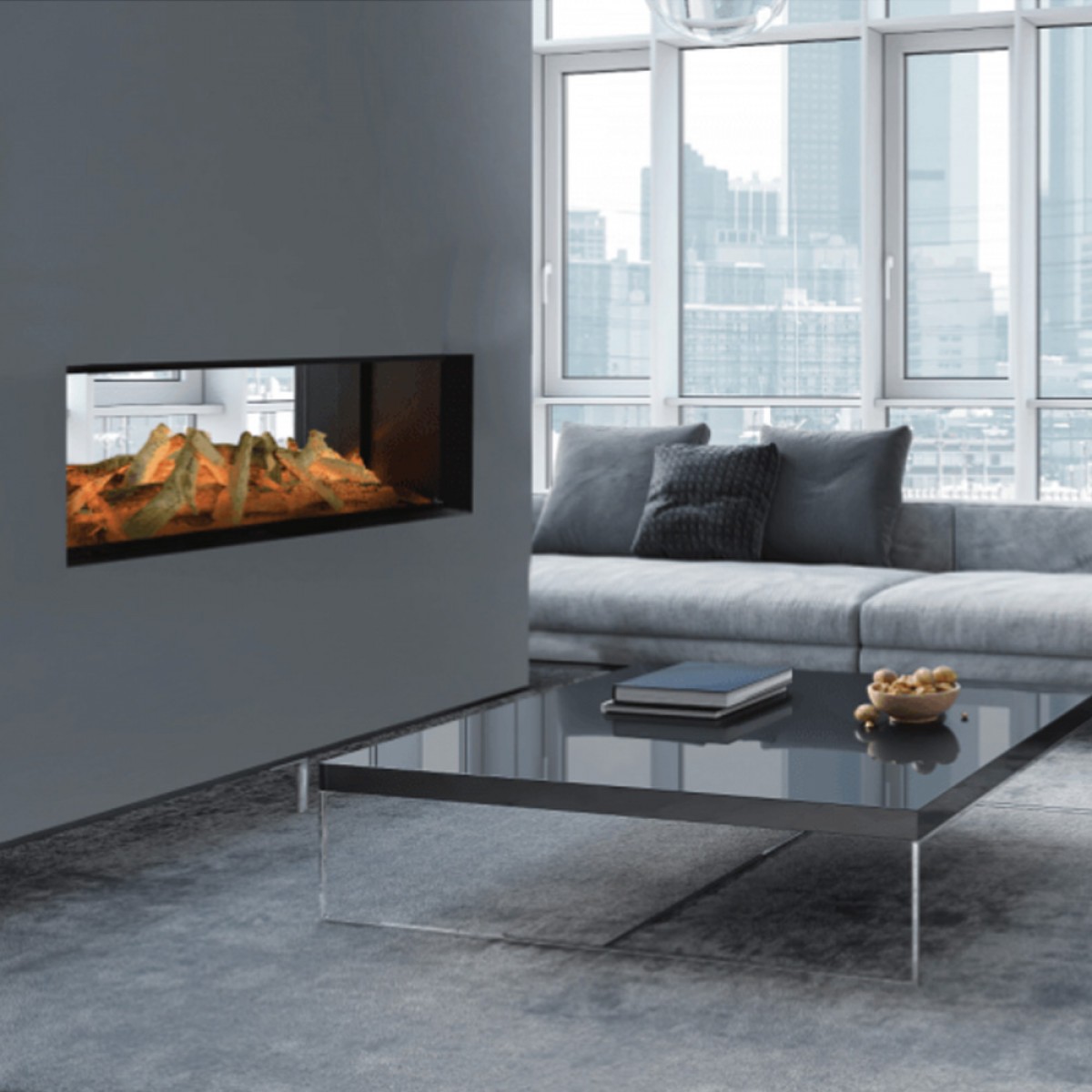 Evonic Lindstrom DS Double Sided Electric fire Comfortline Ireland